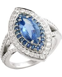 Artisan - Marquise Sapphire & Diamond Halo Ring - Lyst