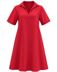 Adrift Clothing - Leni Linen Short Collared Dress - Lyst