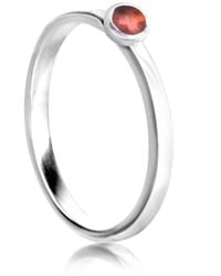 The Jewellery Store London - January Birthstone Stackable Ring With Garnet Gemstone - Lyst