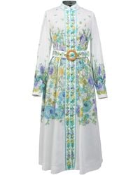 Smart and Joy - Placement Print Floral Midi Dress - Lyst