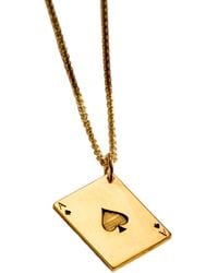 Posh Totty Designs - Ace Of Spades Playing Card Charm Necklace - Lyst