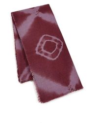 Heritagemoda - Luxury Dark Burgundy Tie-Dye Cashmere Scarf – Soft Lightweight Wrap - Lyst