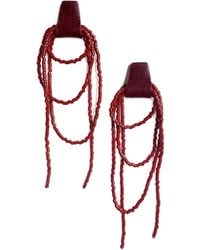 WAIWAI - Bliss Beaded Dangle Earrings Burgundy - Lyst
