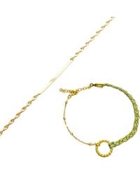 Spero London - Semi Twisted & Handmade Braided Sterling Bracelet Set - Lyst