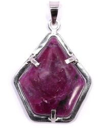 Mineralgems•Studio - Ruby Pendant With Sterling Chain - Lyst
