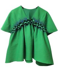 Arto. - Flared Ruffles Short Sleeve Top - Lyst