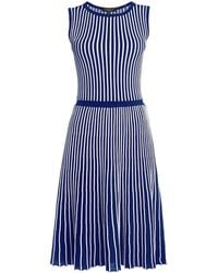 Rumour London - Sienna Blue Striped Fit-and-flare Dress - Lyst