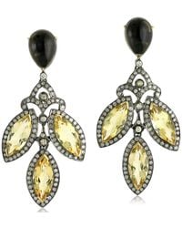 Artisan - Gemstone Diamond 18k Gold 925 Sterling Silver Chandelier Earrings Jewelry - Lyst