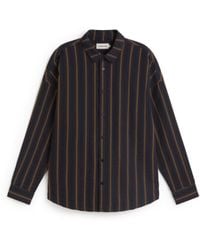 Thinking Mu - Haru Oversize Seersucker Striped Shirt - Lyst