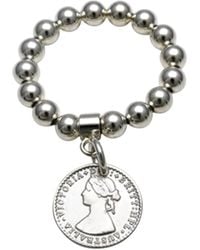 Von Treskow - Two-Strand Stretchy Ring With Mini Coin - Lyst