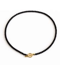 Ecce | Artisan Diamonds - 14K Solid Colorful Pearl Bead Ecce Brand Bar Diamond Necklace - Lyst