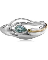 Isla Silver - Flowing Teardrop Topaz Ring - Lyst