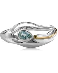 Isla Silver - Flowing Teardrop Topaz Ring - Lyst