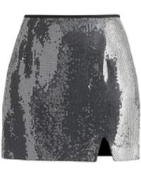 Paisie - Sequin Mini Skirt With Slit - Lyst