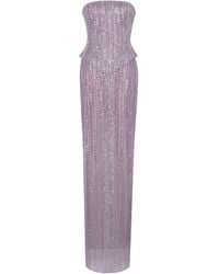 Miss Circle New York - Tosca Beaded Gradient Strapless Peplum Maxi Dress - Lyst