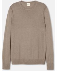 Salts Cashmere - Neutrals Fine Knitted Crew Neck Sweater - Lyst