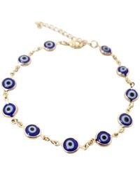 Harfi - 18Ct Plated Evil Eye Charm Bracelet - Lyst