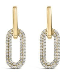 Haus of Brilliance - 10K 1/2 Cttw Lab Grown Diamond Dangling Paperclip Drop Earrings - Lyst