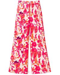 Yumi' - Abstract Floral Wide Leg Trousers - Lyst