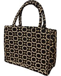 Berber Leather - Neutrals Moroccan Geometric Print Fabric Tote Bag - Lyst