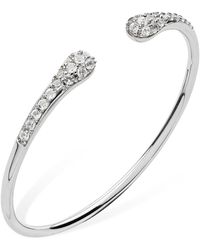 Lucy Quartermaine - Solid Sterling Skinny Drip Twist Bangle With Topaz - Lyst