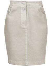 Conquista - Neutrals Washed Gabardine Mini Skirt - Lyst