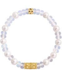 Karma and Luck - Endless Harmony Pearl Opal Greek Key Bracelet - Lyst