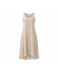 Haris Cotton - Neutrals Tank Curve Linen Dress With Asymmetrical Hem And Side Pockets Beach Sand - Lyst