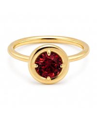 Belinda Jewelz - Garnet Round Solitaire Chunky Ring - Lyst