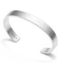 Unaloe - Open Sterling Rigid Bangle With Medium Hammered Band-Jewelry For - Lyst