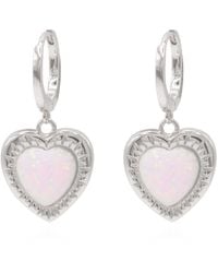 Luna Charles - Adore Opal Heart Huggies - Lyst