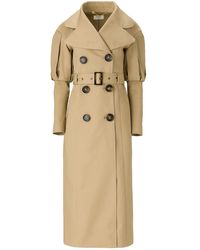 Lita Couture - Statement Pleated Shoulders Trench Coat - Lyst