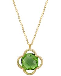LÁTELITA London - Open Clover Flower Gemstone Necklace Gold Peridot - Lyst