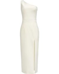 Nomi Fame - Dori Asymmetric Neckline Midi Dress With A Slit - Lyst