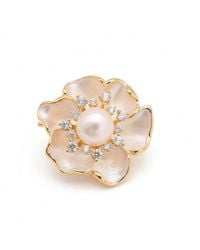 Angel Barocco - Camellia Crystal Pearl Brooch - Lyst