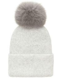 Hortons England - Fluffy Mohair Pom Pom Hat - Lyst