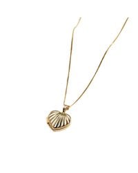 Posh Totty Designs - 9Ct Petite Shell Heart Locket - Lyst