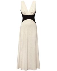 ALINA CERNĂTESCU - Neutrals Marrakesh Midi Linen Cocktail Garden Party Dress - Lyst