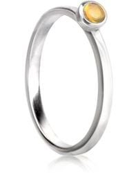 The Jewellery Store London - November Birthstone Stackable Ring With Citrine Gemstone - Lyst