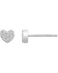 Diamonbliss - Tiny Stud Earrings, Heart - Lyst