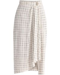Paisie - Neutrals Draped Wrap Midi Skirt - Lyst
