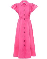 Hortons England - The Henley Maxi Dress Hot Pink - Lyst
