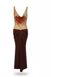 NALÈ - Cowl Neck Sunset Ombre Ruched Dress - Lyst