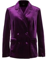 Smart and Joy - Double Breasted Velvet Suit Blazer - Lyst