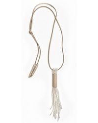 WAIWAI - Fringe Leather & Glass Bead Necklace - Lyst