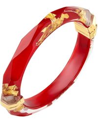 Gold & Honey - 24K Leaf Lucite Bangle - Lyst