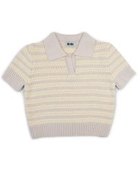 Gigi Knitwear - Neutrals Stripe Polo Top - Lyst