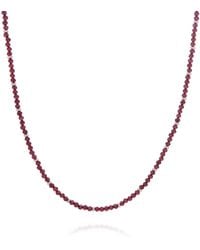 Nellou Jewellery - Garnet January Birthstone Orbit Necklace -Sterling - Lyst