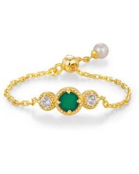 Azura Jewelry New York - Birthstone Chain Ring Vermeil - Lyst