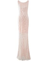 Aisl - Nude Sequin Gown With Sheer Hem - Lyst